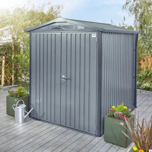 Alton Shed 8FT x 6FT W 2.4m x D 1.84m x H 2.13m Grey - SGP Garden Ltd