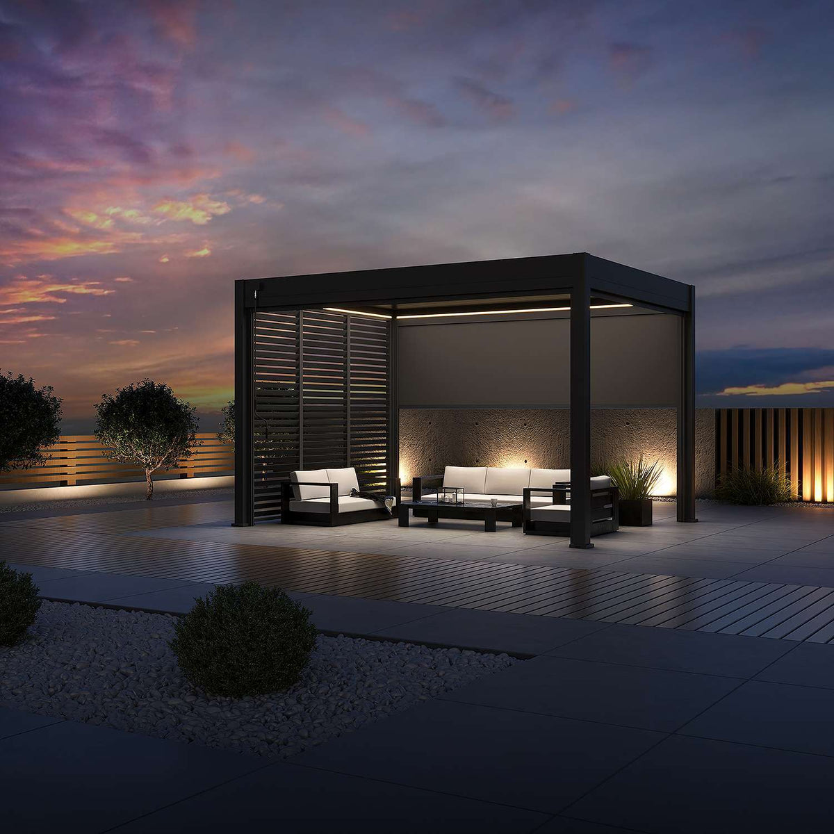 Aluminium Pergola 4m x 3m Free Standing with LED Package - SGP Garden Ltd