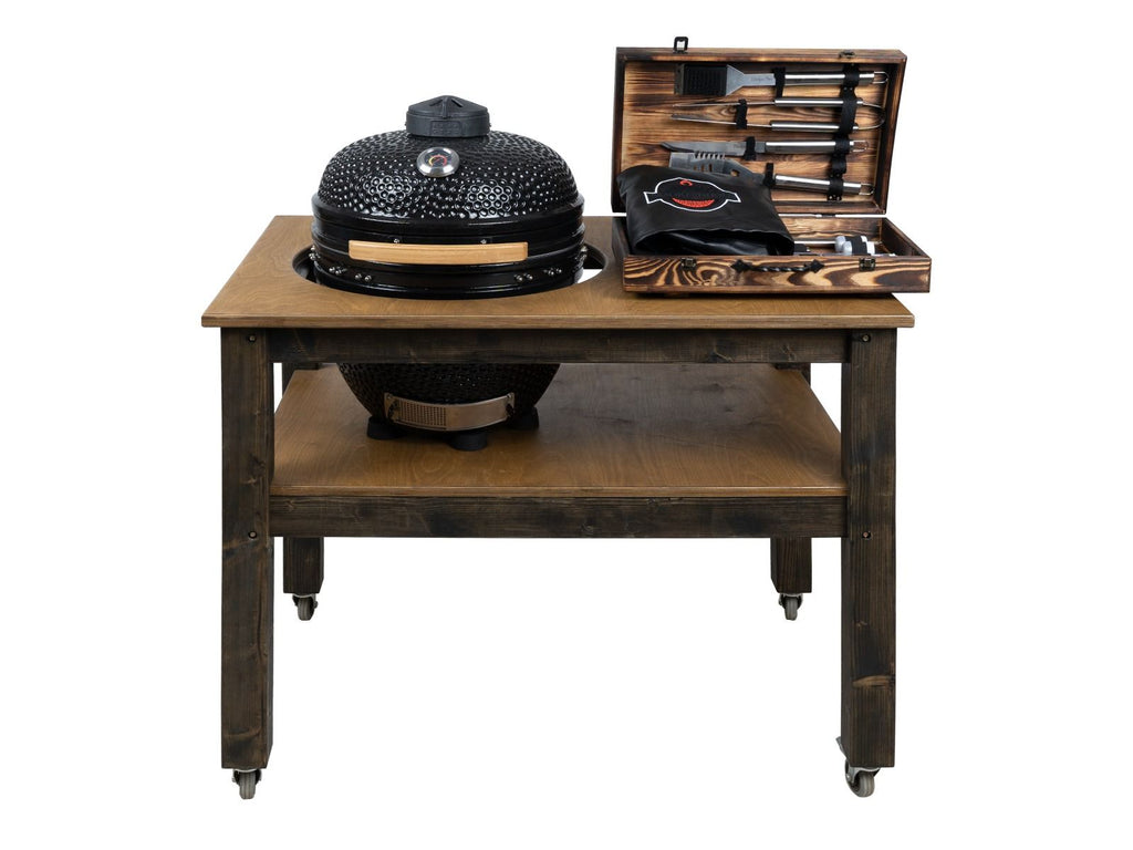 BBQ Space Outdoor Kitchen Islands, for Kamado Joe (Junior) Ceramic smoker (1.2m Length, with wheels) - SGP Garden Ltd