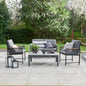 Bellmount Rope‑Weave Aluminium Sofa Set with Three‑Way Lift Table - SGP Garden Ltd