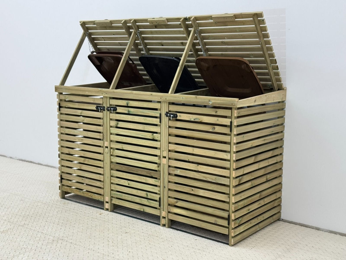 Binhaven Slatted Wheelie Bin Storage Unit - SGP Garden Ltd
