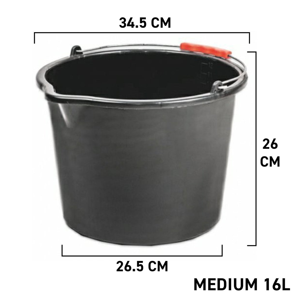 Black PP Bucket 16L Outdoor Watering Kit DIY Workshop Accessory - SGP Garden Ltd