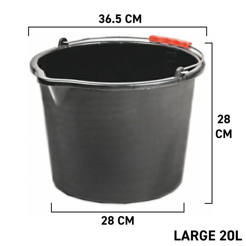 Black PP Bucket 20L Outdoor Watering Kit DIY Workshop Accessory - SGP Garden Ltd
