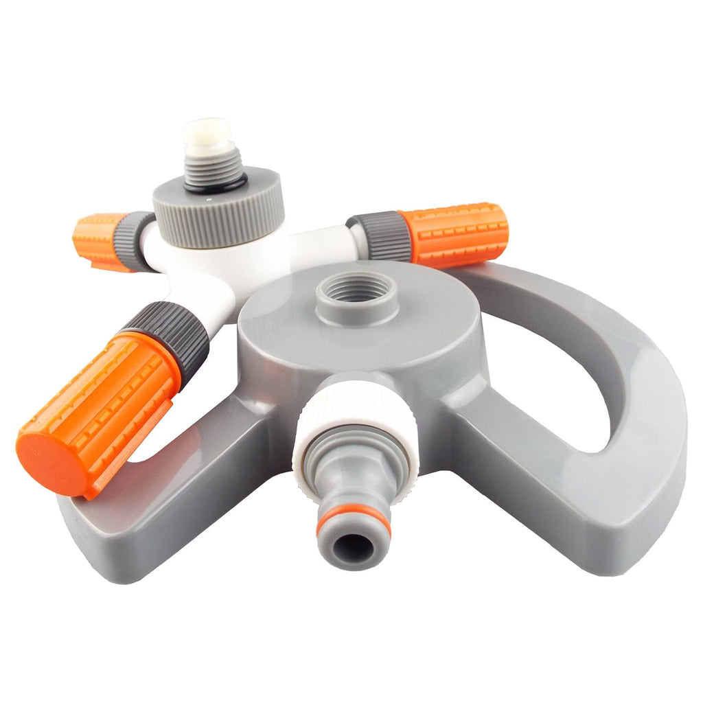 Bradas 3-Arm Revolving Sprinkler White Line Outdoor Watering Kit Water Connector - SGP Garden Ltd