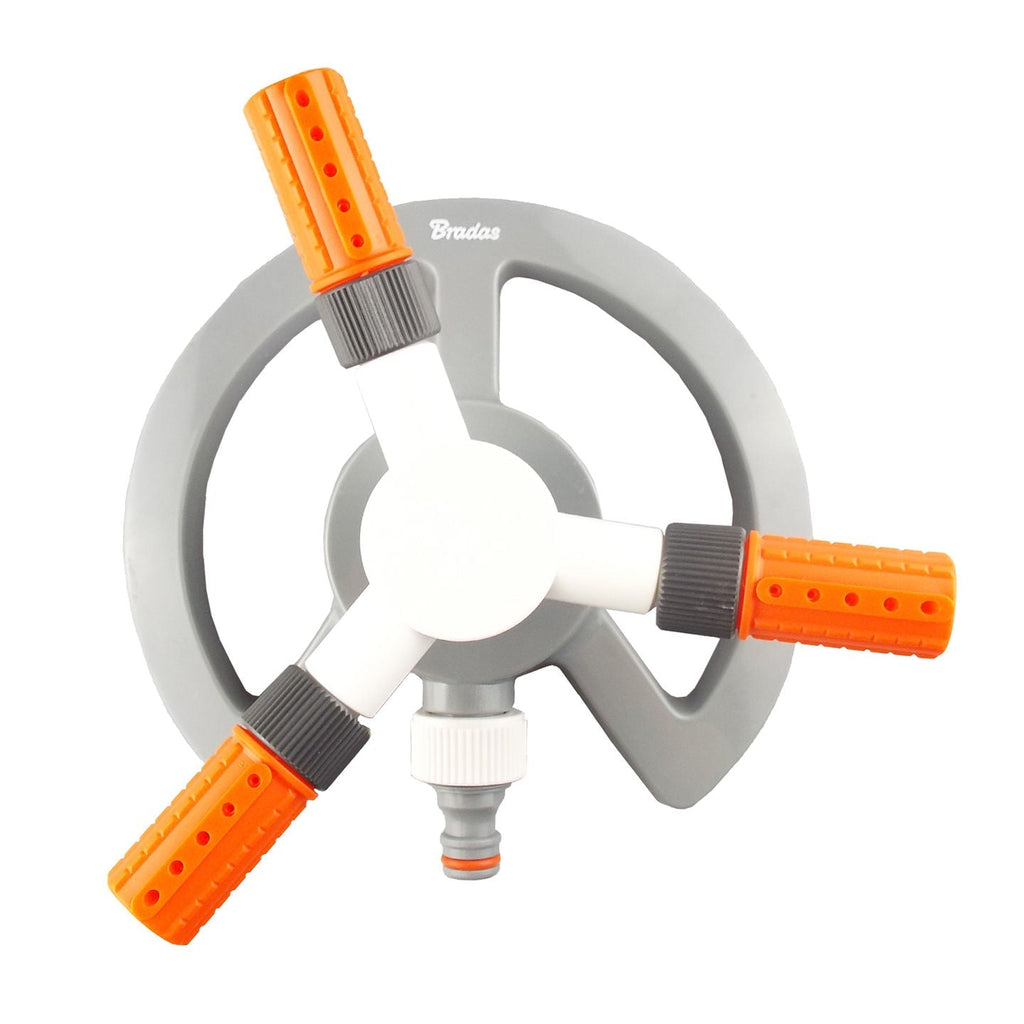 Bradas 3-Arm Revolving Sprinkler White Line Outdoor Watering Kit Water Connector - SGP Garden Ltd