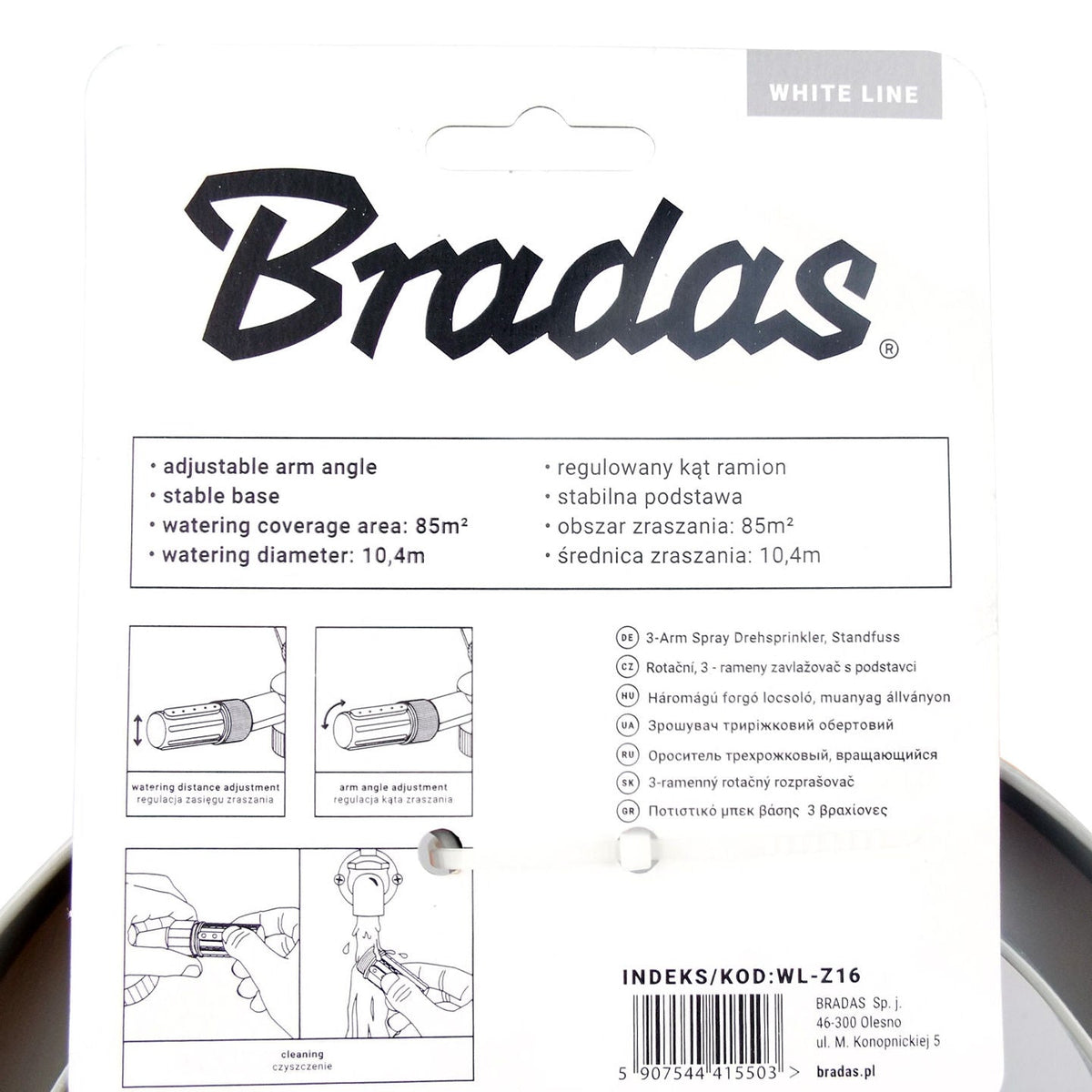 Bradas 3-Arm Revolving Sprinkler White Line Outdoor Watering Kit Water Connector - SGP Garden Ltd