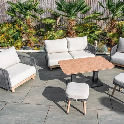 BUXTON - Rope Weave 2 Seater Sofa Set with Piller Coffee Table and 2 Stools - SGP Garden Ltd