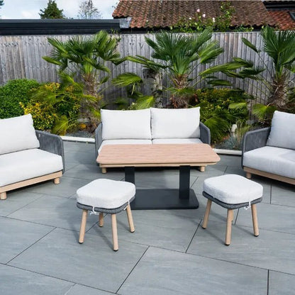 BUXTON - Rope Weave 2 Seater Sofa Set with Piller Coffee Table and 2 Stools - SGP Garden Ltd