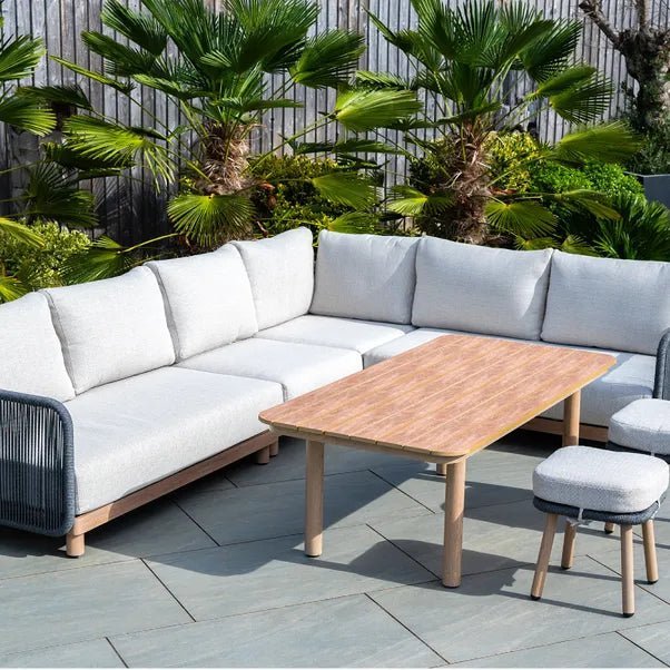 BUXTON - Rope Weave Corner Set with High Table and 2 Stools - SGP Garden Ltd