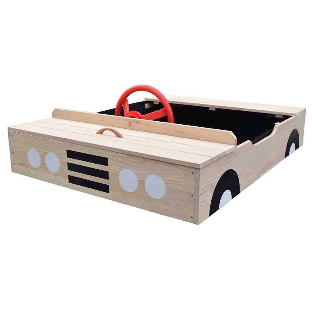 Car Shaped Wooden Sandpit - SGP Garden Ltd