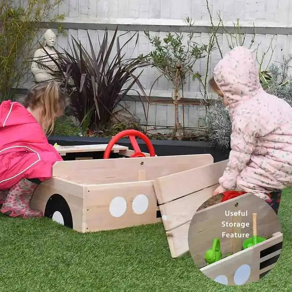 Car Shaped Wooden Sandpit - SGP Garden Ltd