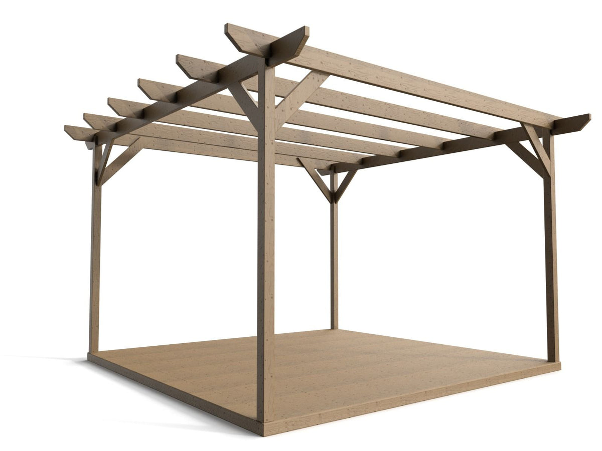 Chamfered Wooden Pergola and Decking Kit - SGP Garden Ltd