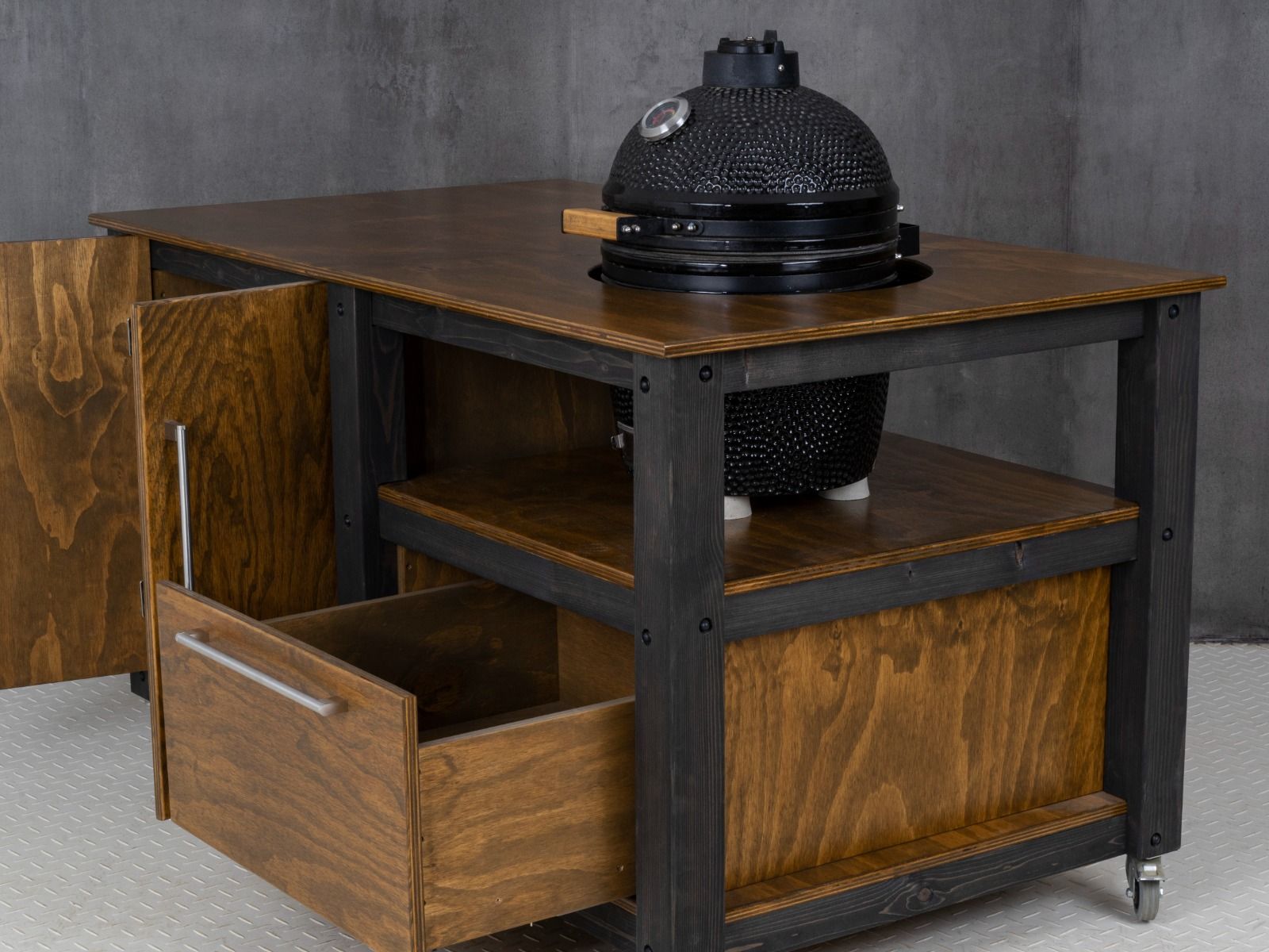 "Chef's Mate" BBQ Grill Table, Kitchen space for all ceramic kamado cookers - SGP Garden Ltd