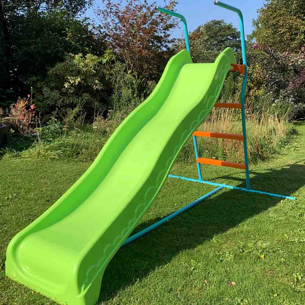 Children's Slide - Wavy - 1.85m - Freestanding - Green - SGP Garden Ltd