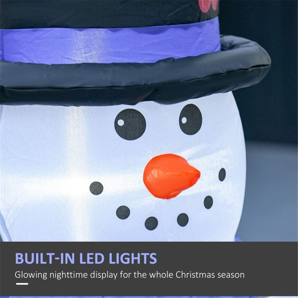 Christmas Inflatable Snowman Family of 3 Blue and White 100W x 55D x 120H cm - SGP Garden Ltd