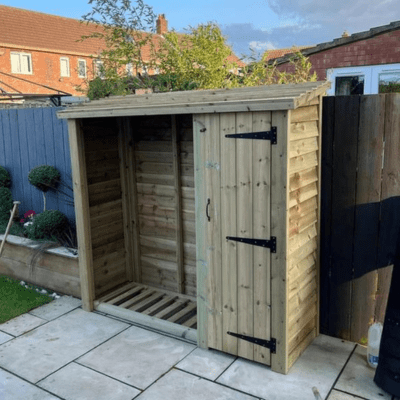 Churnet Valley Heavy Duty Logstore With Tool Shed 6ft x 6ft - SGP Garden Ltd
