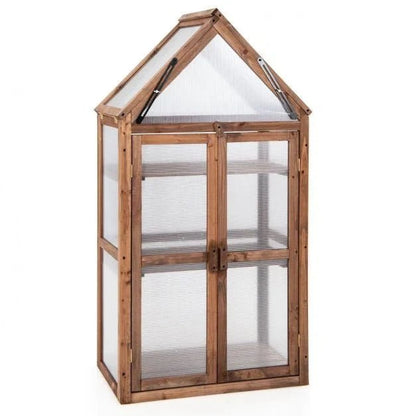 Cold Frame Mini Wooden Greenhouse with Openable Roof - SGP Garden Ltd