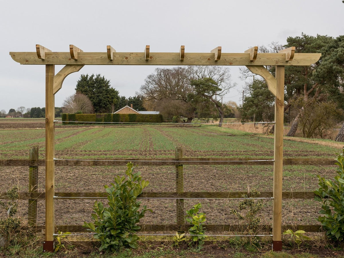 Corbel Double Beam Pergola, Plant Climbing Arbour - Sculpted brace - SGP Garden Ltd
