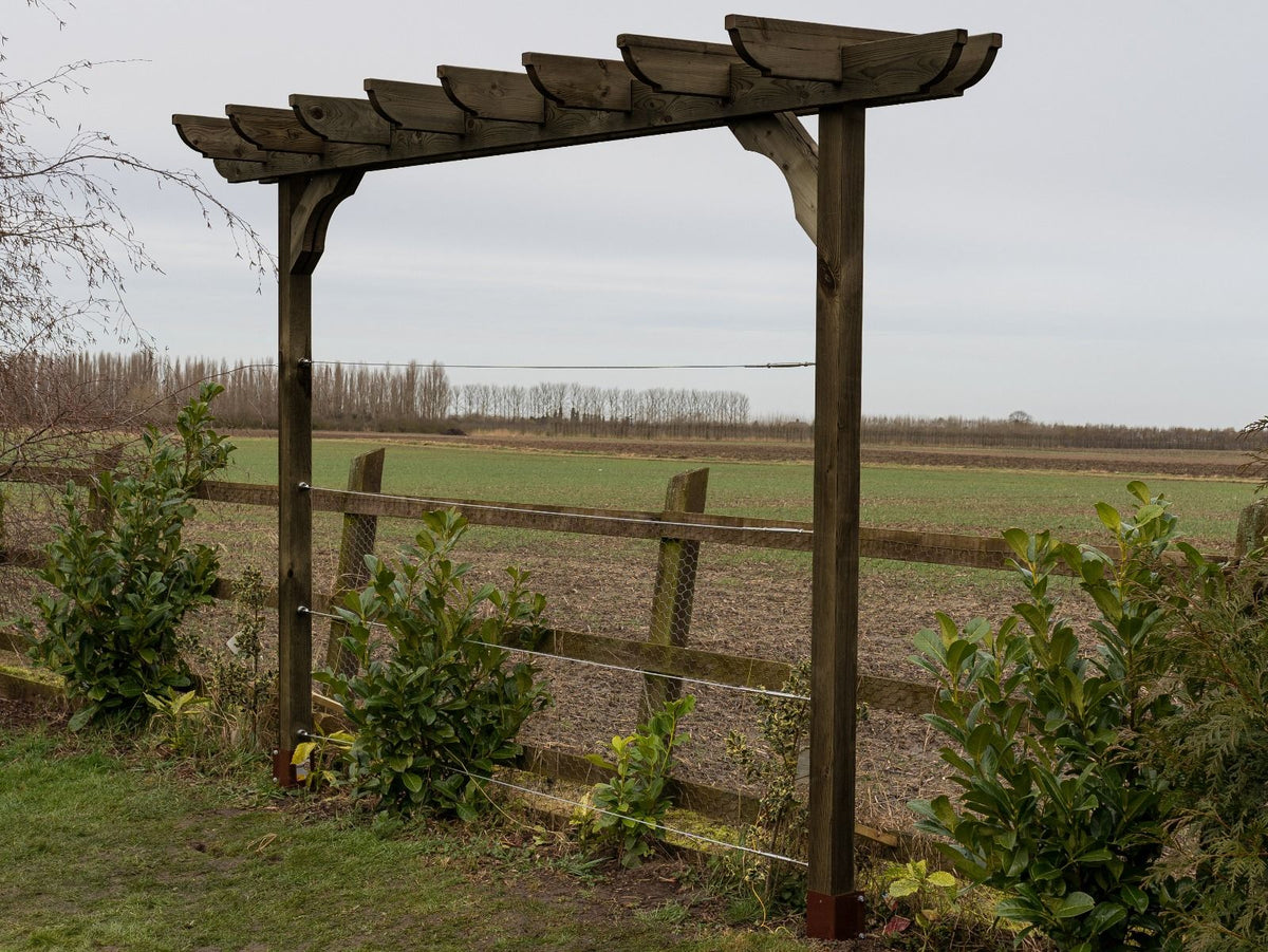 Corbel Double Beam Pergola, Plant Climbing Arbour - Sculpted brace - SGP Garden Ltd