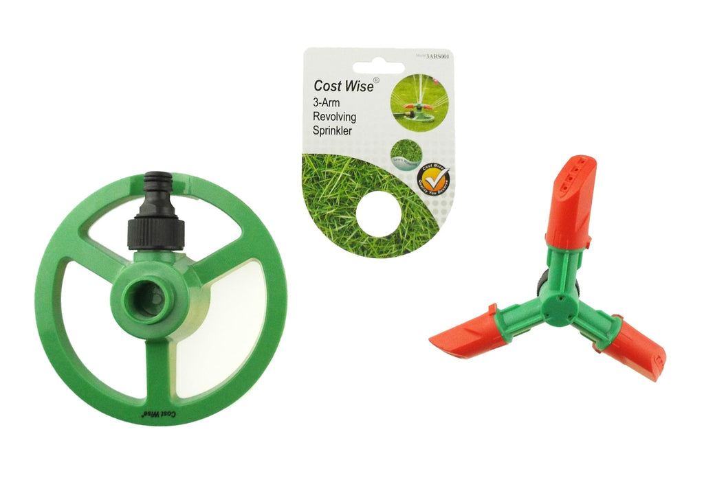 Cost Wise 3-Arm Revolving Sprinkler Outdoor Watering Kit Outdoor Hose Accessory - SGP Garden Ltd