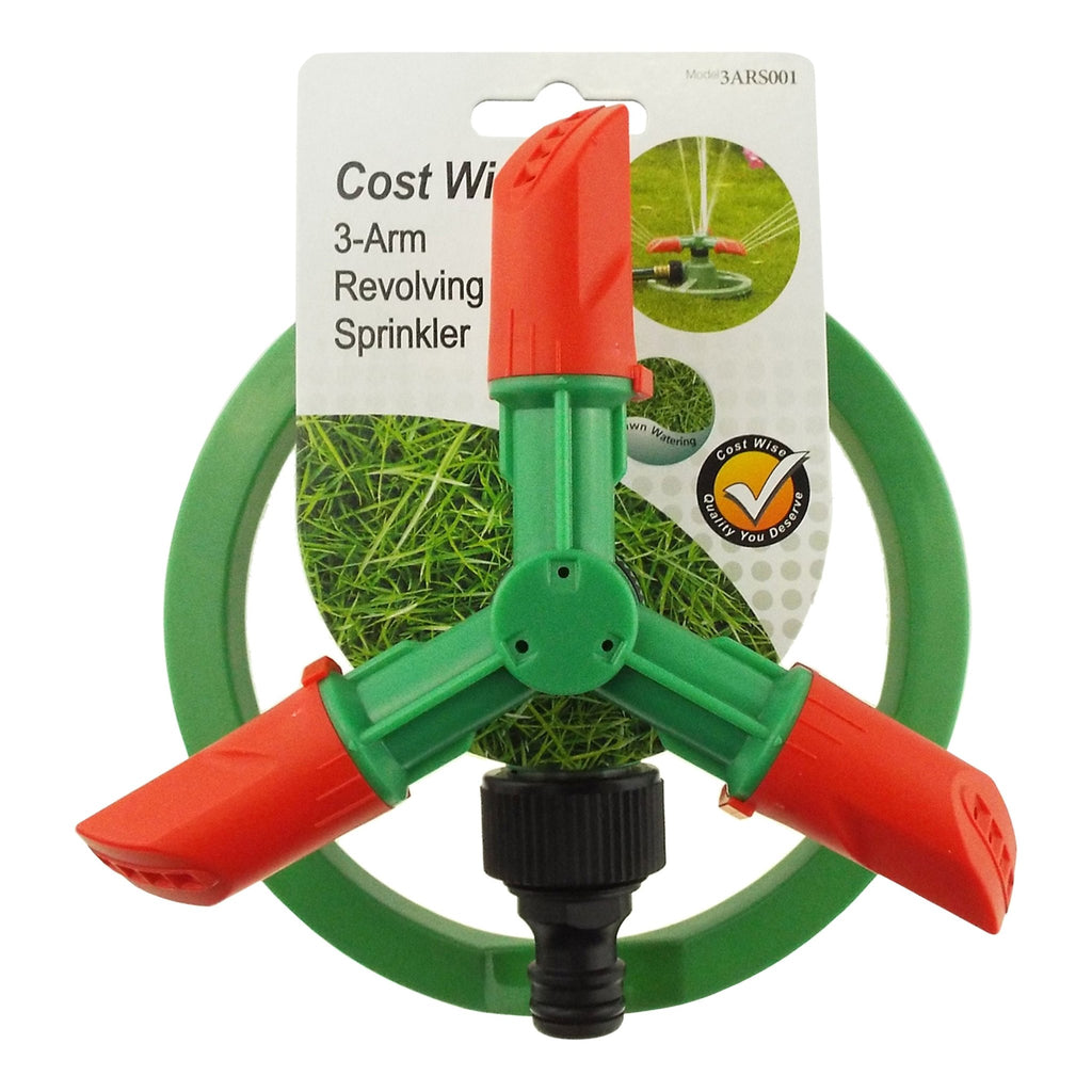 Cost Wise 3-Arm Revolving Sprinkler Outdoor Watering Kit Outdoor Hose Accessory - SGP Garden Ltd