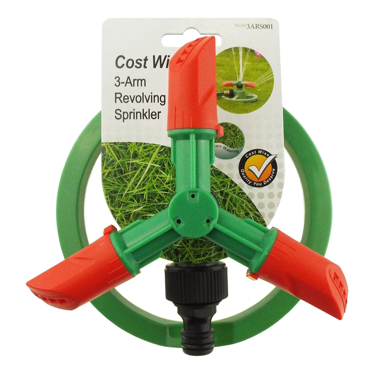 Cost Wise 3-Arm Revolving Sprinkler Outdoor Watering Kit Outdoor Hose Accessory - SGP Garden Ltd