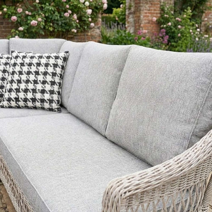 COTSWOLD - Wicker comfort corner set with 2 benches and square height adjustable table - SGP Garden Ltd