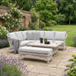 COTSWOLD - Wicker comfort corner set with 2 benches and square height adjustable table - SGP Garden Ltd