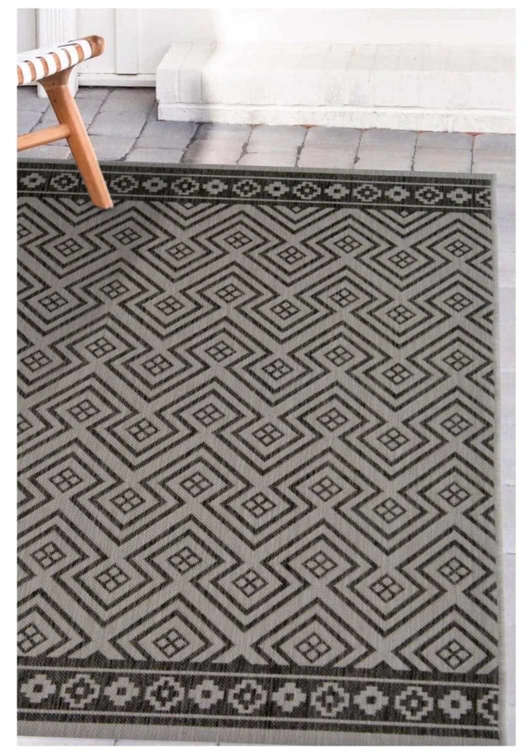 County Geo Grey Indoor/Outdoor Rug | 11344A - SGP Garden Ltd