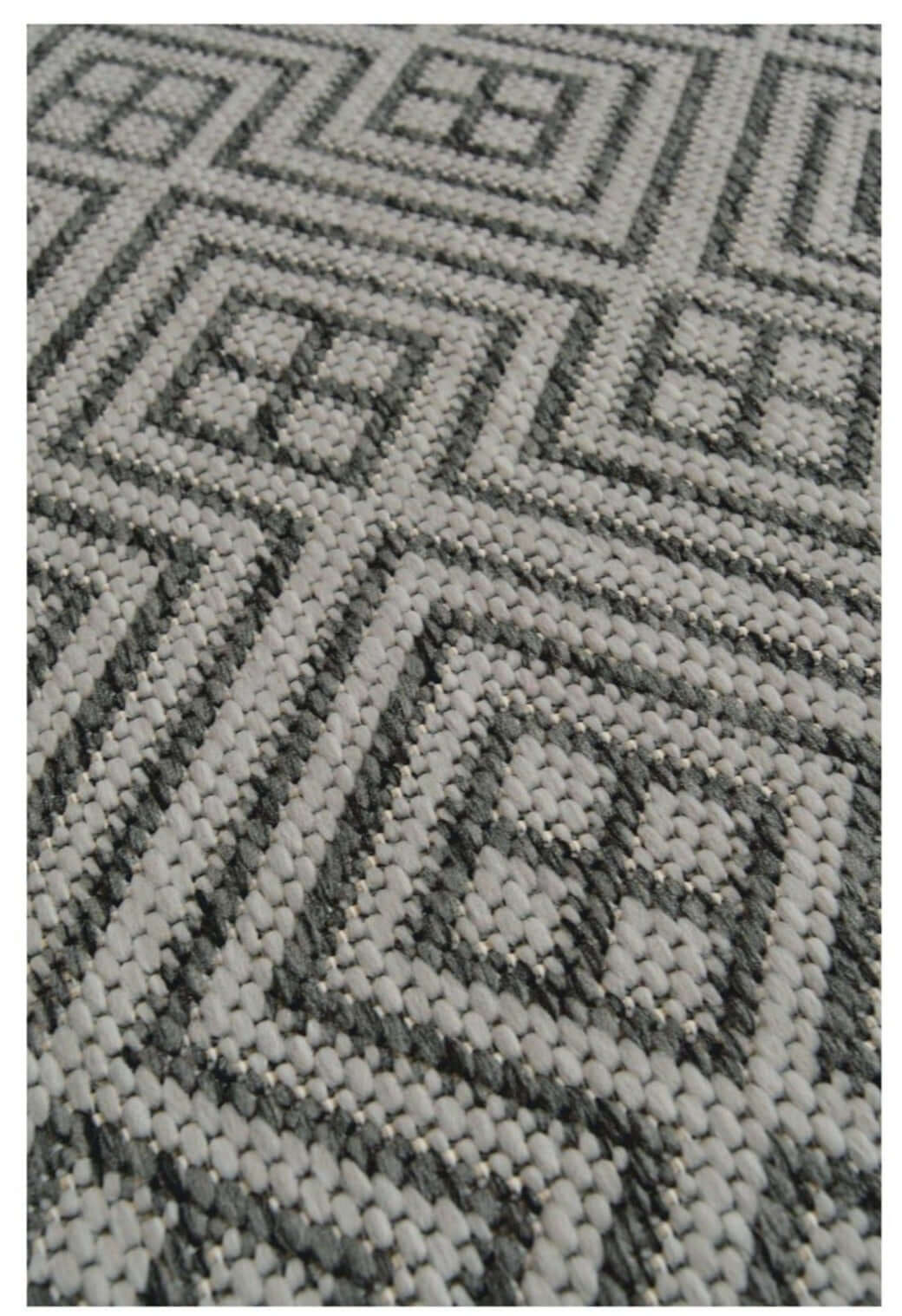 County Geo Grey Indoor/Outdoor Rug | 11344A - SGP Garden Ltd