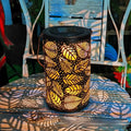 Cross-border Retro Solar Lantern Iron Hollow Storm Lantern Courtyard Decoration Desk Lamp Garden Projection - SGP Garden Ltd