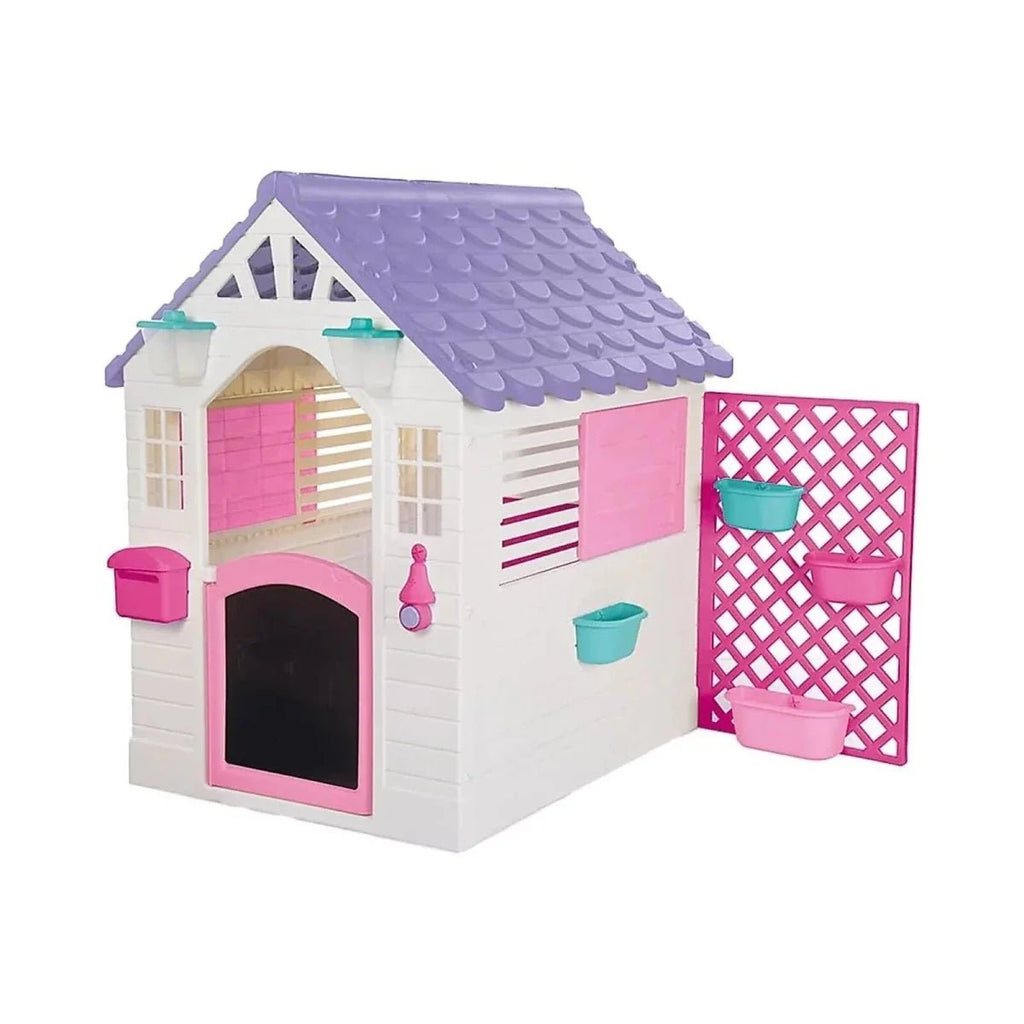 Dolu Deluxe Garden Playhouse with Fence – Pink - SGP Garden Ltd