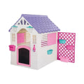 Dolu Deluxe Garden Playhouse with Fence – Pink - SGP Garden Ltd