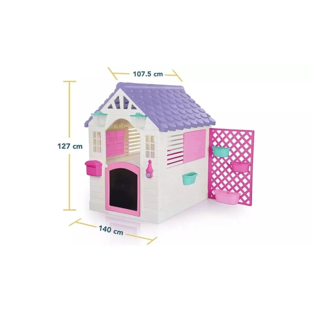 Dolu Deluxe Garden Playhouse with Fence – Pink - SGP Garden Ltd