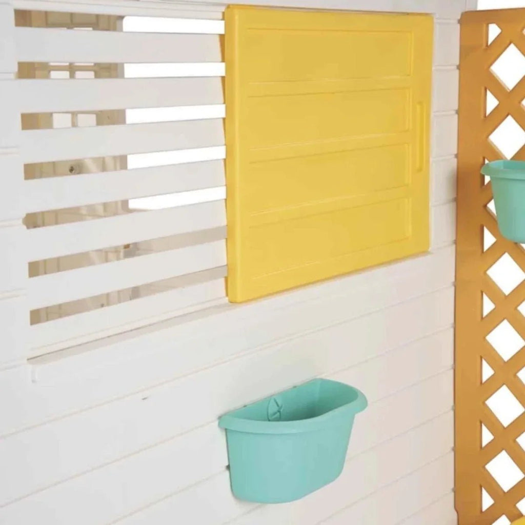 Dolu Deluxe Garden Playhouse with Fence – White - SGP Garden Ltd