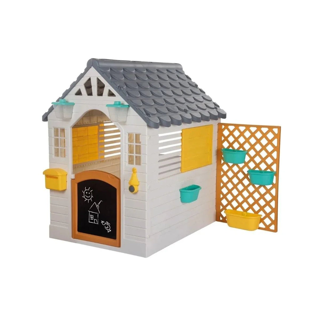 Dolu Deluxe Garden Playhouse with Fence – White - SGP Garden Ltd