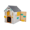 Dolu Deluxe Garden Playhouse with Fence – White - SGP Garden Ltd