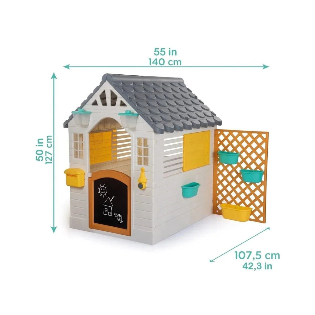 Dolu Deluxe Garden Playhouse with Fence – White - SGP Garden Ltd