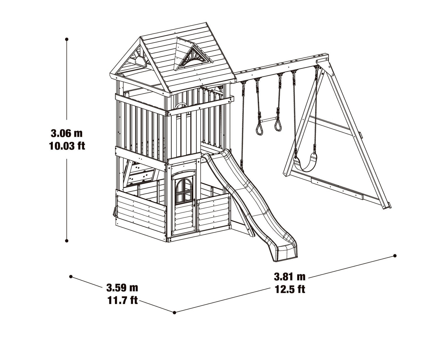 Driftwood Cove Wooden Climbing Frame - SGP Garden Ltd