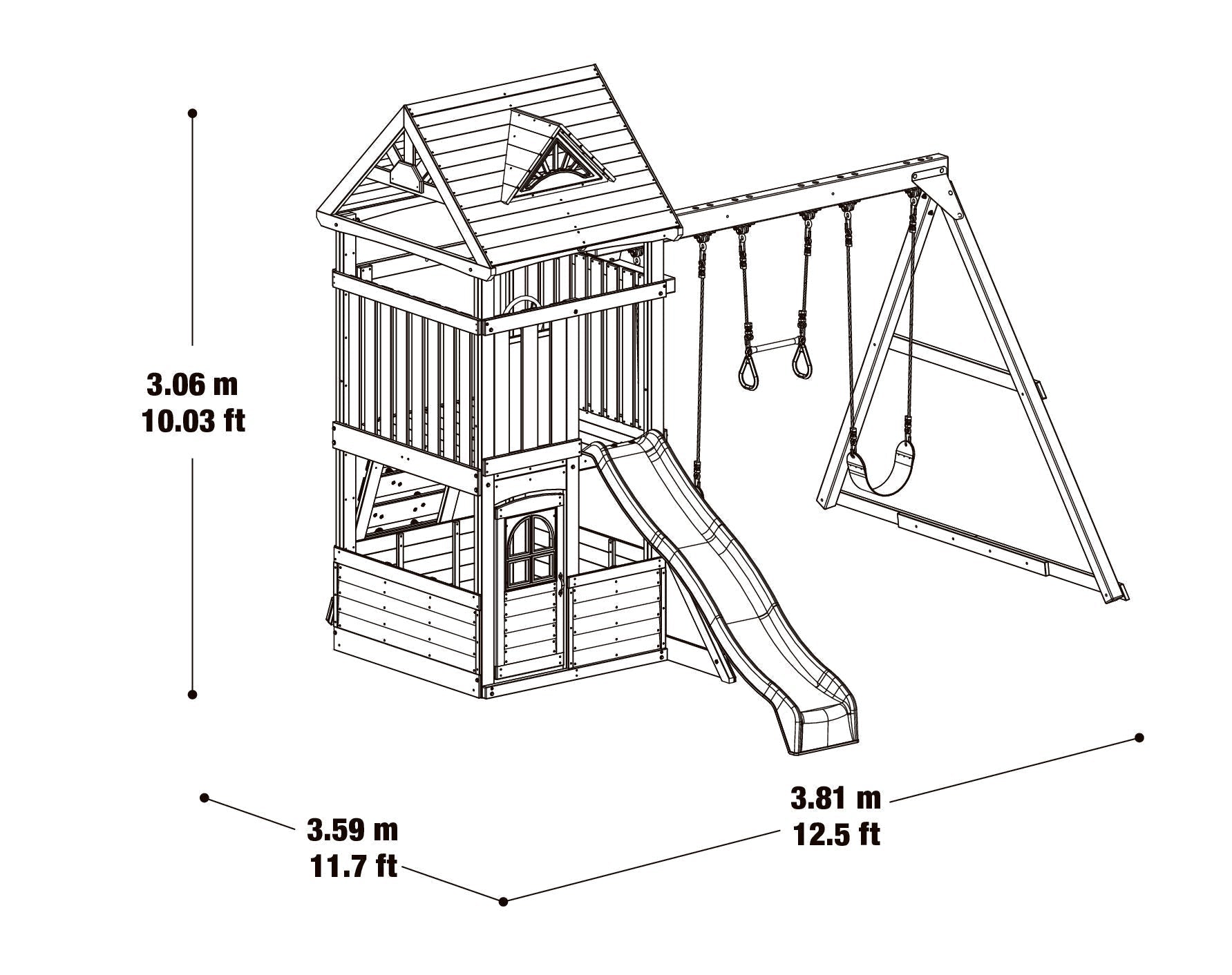 Driftwood Cove Wooden Climbing Frame - SGP Garden Ltd