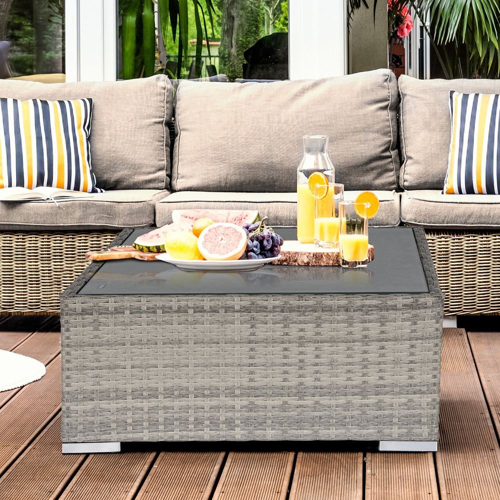 Durable Rattan Wicker Patio Coffee Table - Weatherproof Outdoor Furniture - SGP Garden Ltd