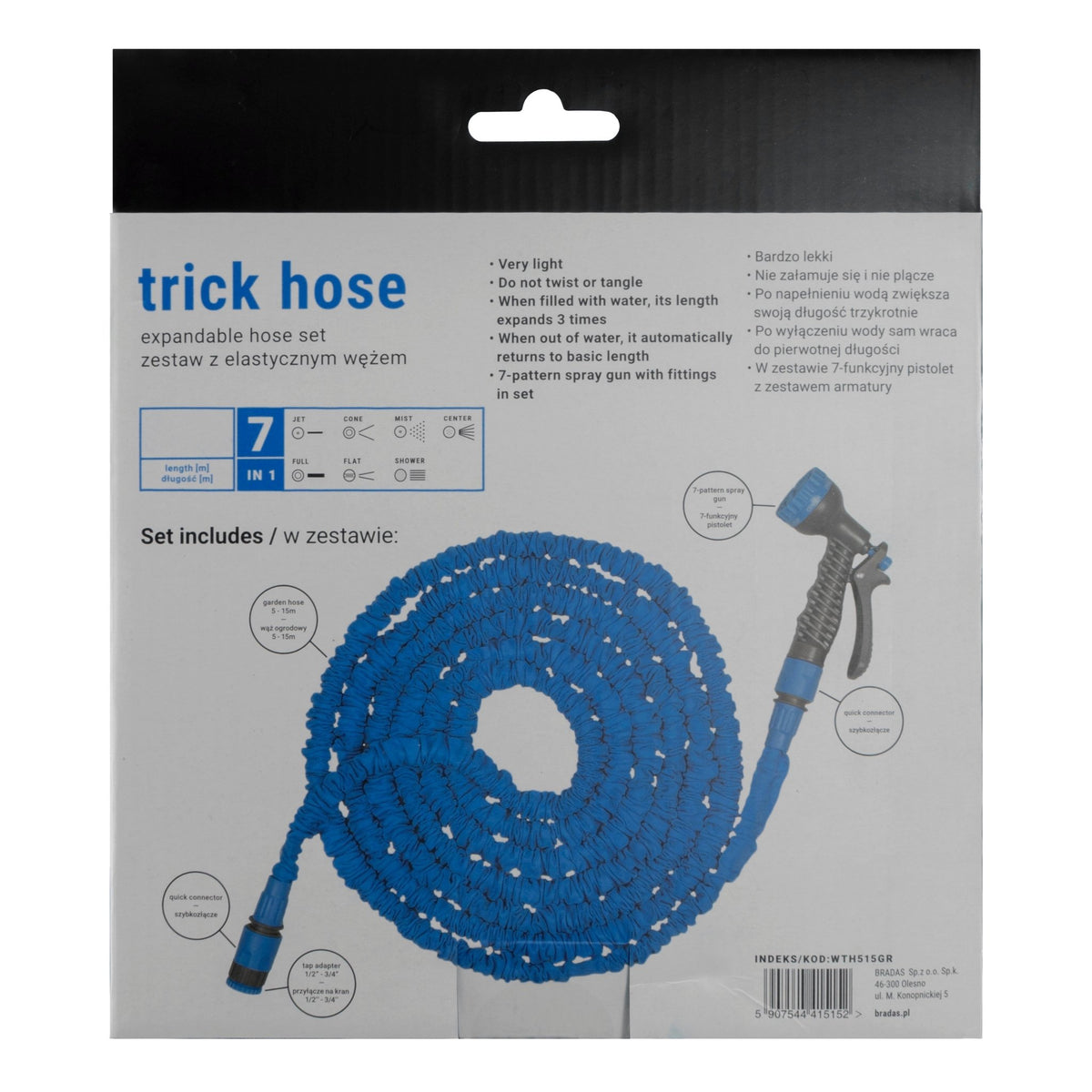 Expanding Trick Hose 10m - 30m Blue Outdoor Watering Kit Outdoor Hose Accessory - SGP Garden Ltd