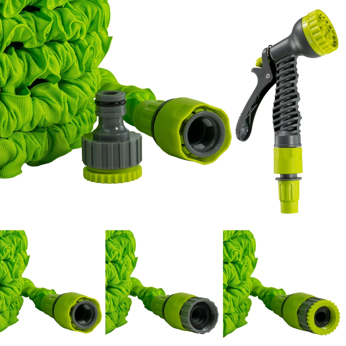 Expanding Trick Hose 5m - 15m Lime Outdoor Watering Kit Outdoor Hose Accessory - SGP Garden Ltd