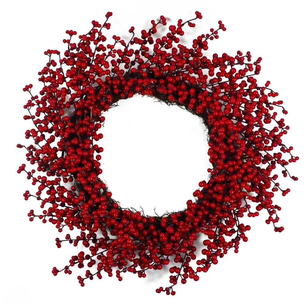 Extra Large Luxury Christmas Red Berry Wreath: 60cm (24") Diameter - Perfect for Door Décor - SGP Garden Ltd