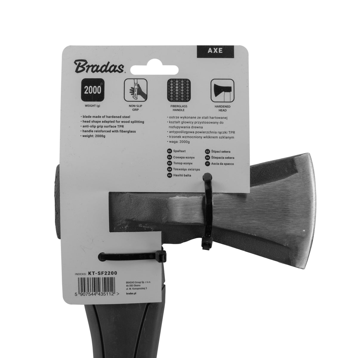 Fiberglass Splitting Axe 2000g DIY Tool Accessory Home and Garden Use - SGP Garden Ltd