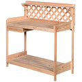 Fir Wood Outdoor Potting Table: Spacious, Storage, Durable. Perfect for Garden, Greenhouse. Tools Included. - SGP Garden Ltd