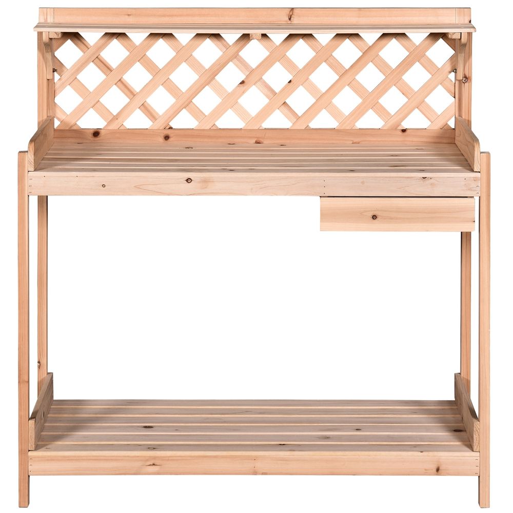 Fir Wood Outdoor Potting Table: Spacious, Storage, Durable. Perfect for Garden, Greenhouse. Tools Included. - SGP Garden Ltd