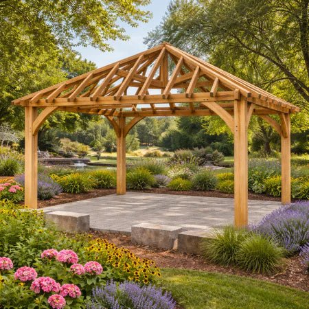 Freestanding Green Oak Framed Gazebo – 4m x 4m - SGP Garden Ltd