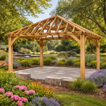 Freestanding Green Oak Framed Gazebo – 4m x 4m - SGP Garden Ltd