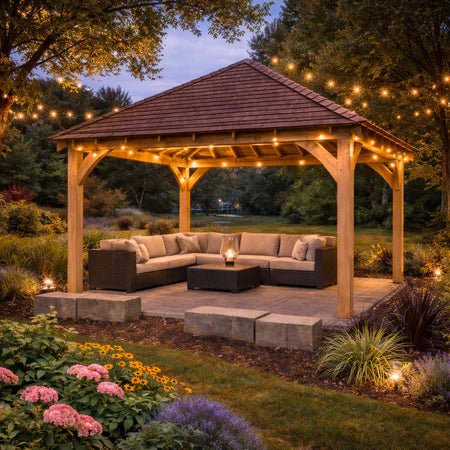 Freestanding Green Oak Framed Gazebo – 4m x 4m - SGP Garden Ltd